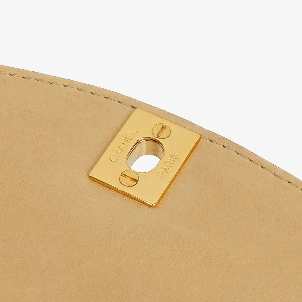 Chanel Beige Quilted Lambskin Diana Shoulder Bag With 24K Gold-Plated Hardware