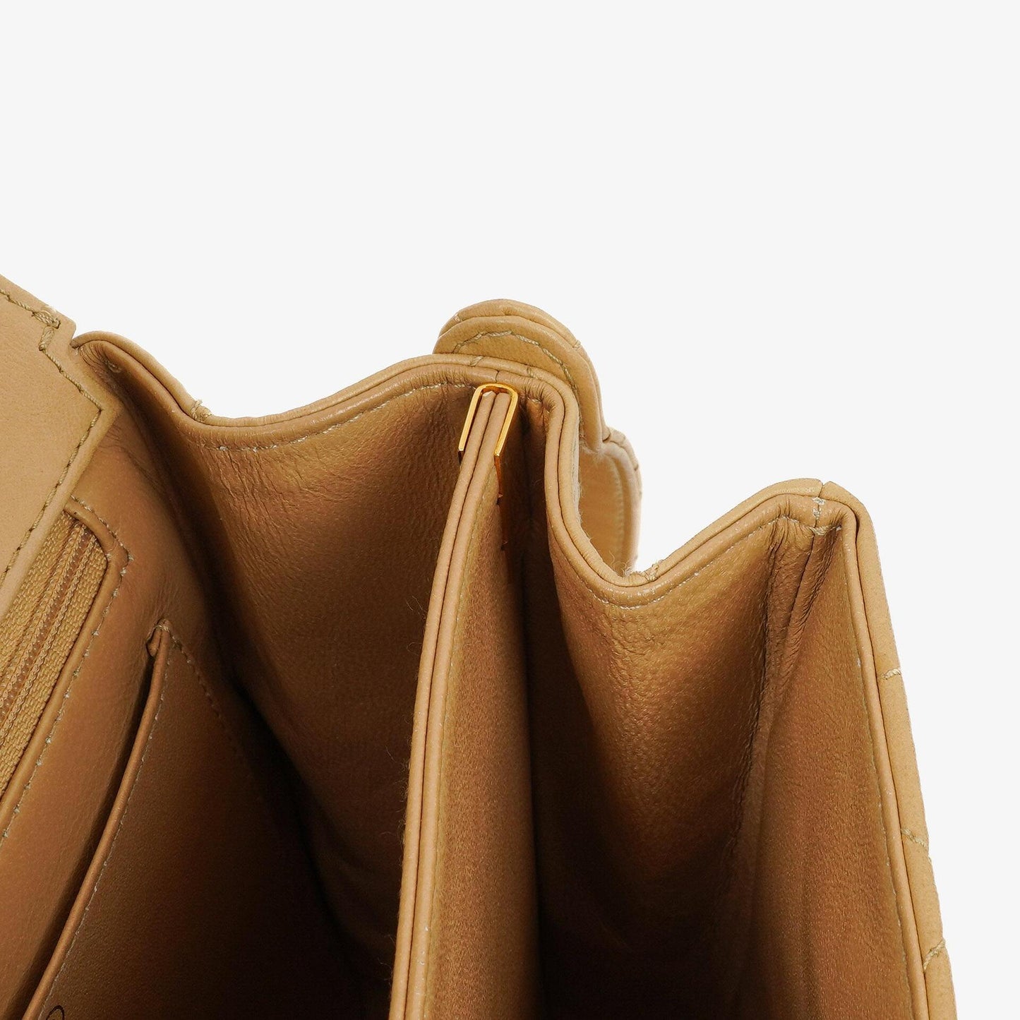 Chanel Beige Quilted Lambskin Diana Shoulder Bag With 24K Gold-Plated Hardware