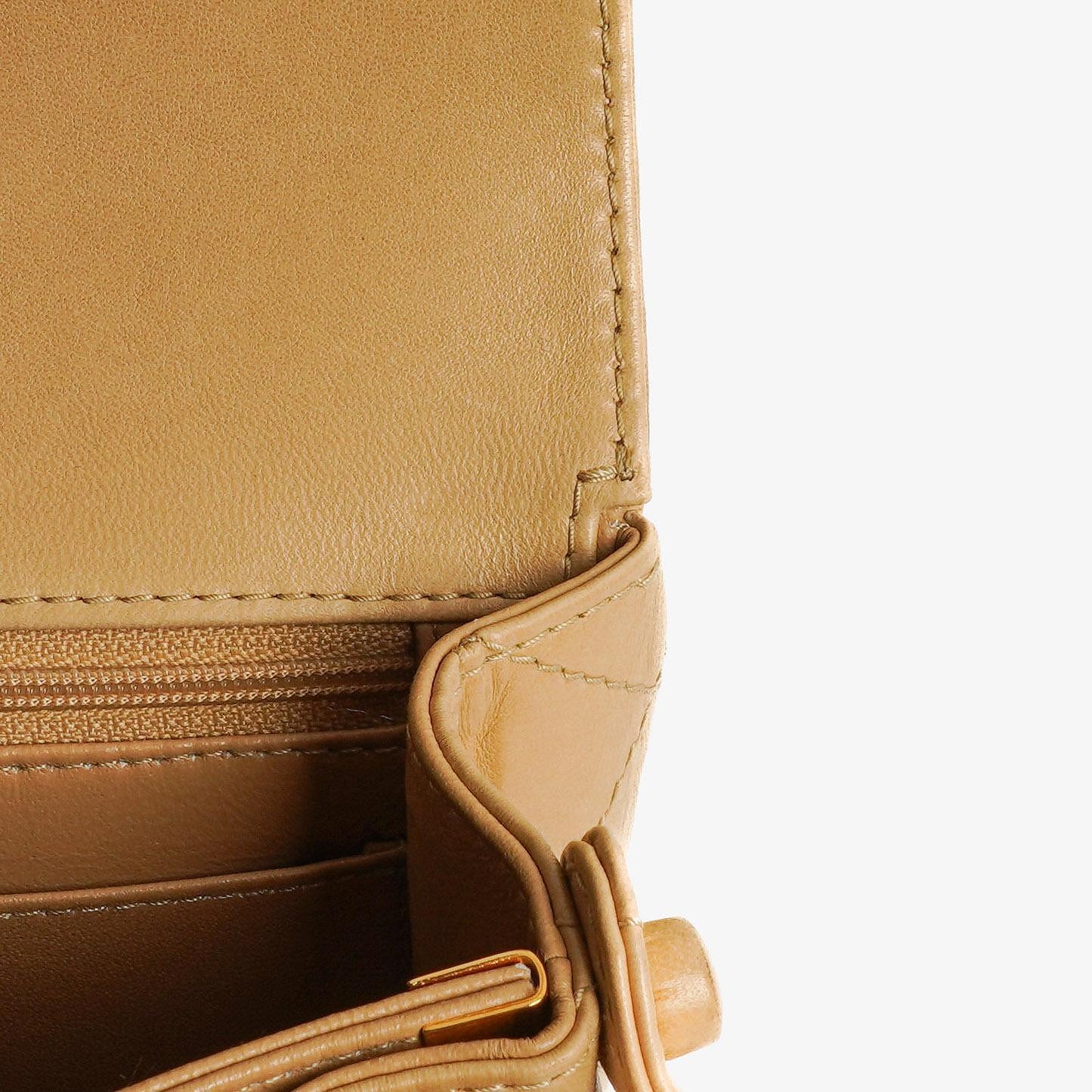 Chanel Beige Quilted Lambskin Diana Shoulder Bag With 24K Gold-Plated Hardware