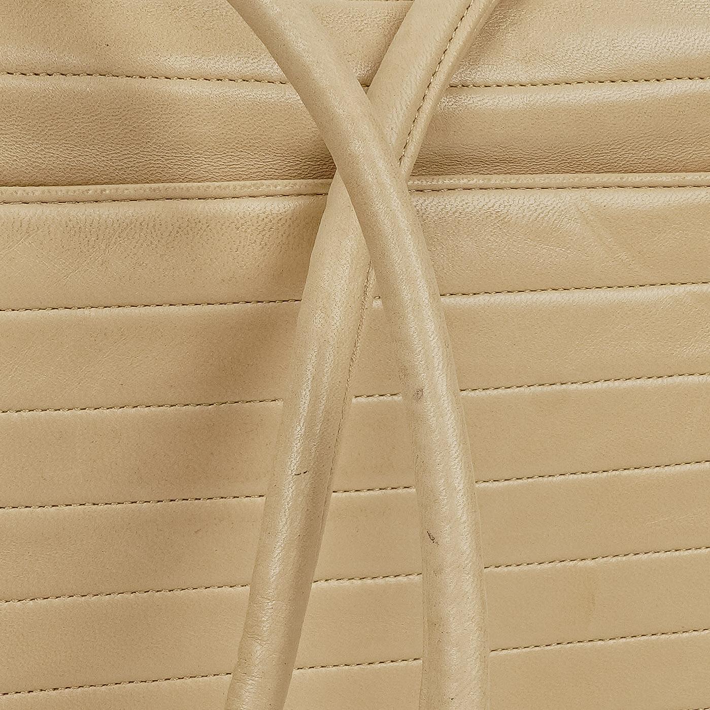 Chanel Beige Quilted Lambskin Flap Crossbody Bag