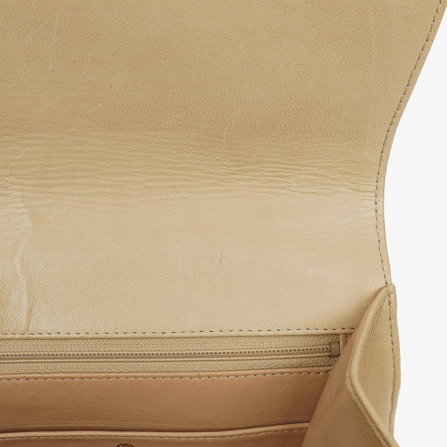 Chanel Beige Quilted Lambskin Flap Crossbody Bag
