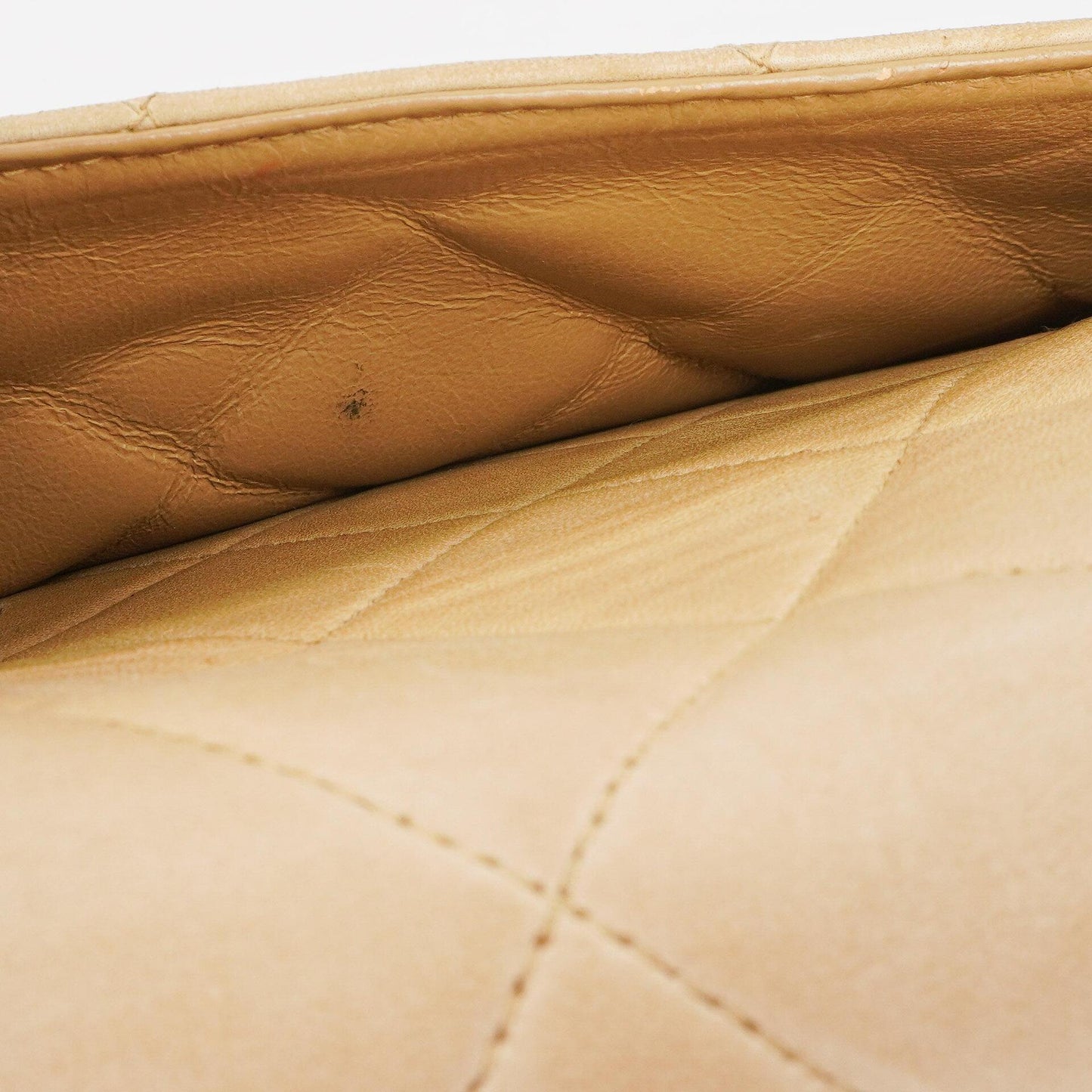 Chanel Beige Quilted Lambskin Small Single Flap Bag With 24K Gold-Plated Hardware
