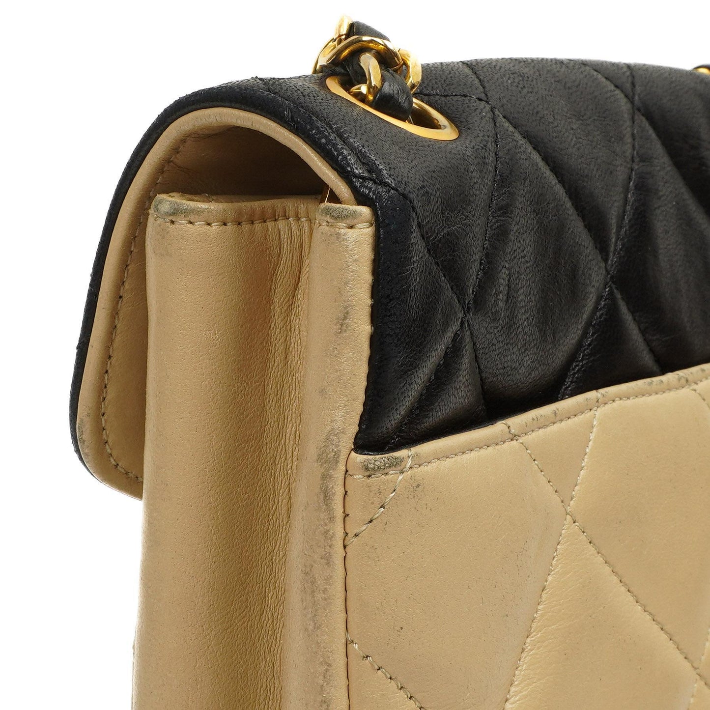 Chanel Bi-Color Quilted Lambskin Envelope Flap Bag With 24K Gold-Plated Hardware