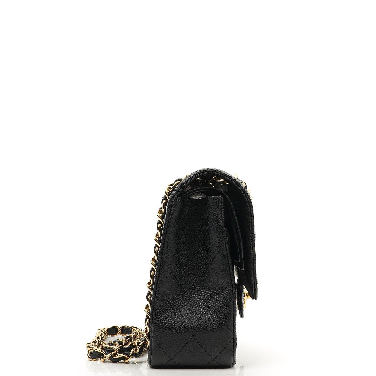 Chanel Medium Classic Double Flap Bag Black Quilted Caviar Leather With Gold-Tone Hardware, 2009-2010