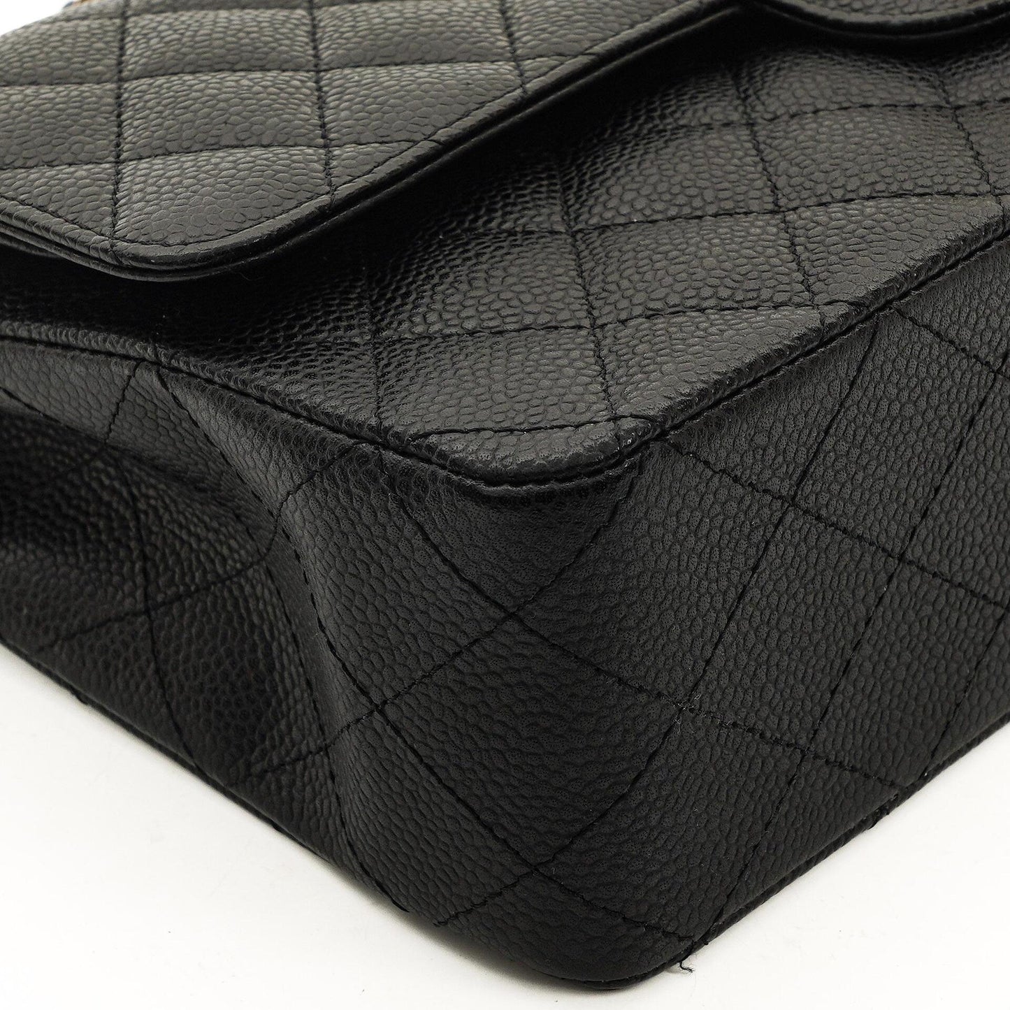 Chanel Medium Classic Double Flap Bag Black Quilted Caviar Leather With Gold-Tone Hardware, 2009-2010