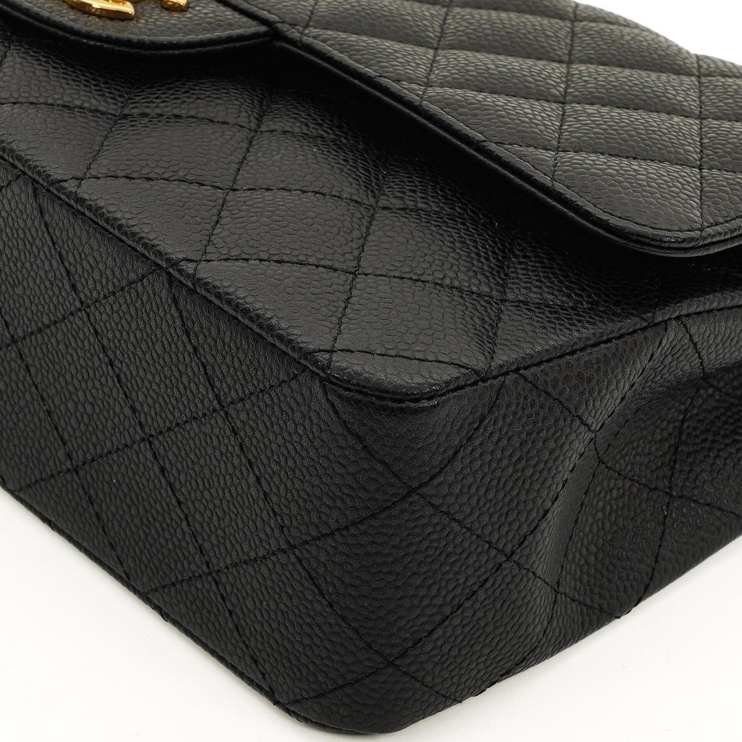 Chanel Medium Classic Double Flap Bag Black Quilted Caviar Leather With Gold-Tone Hardware, 2009-2010