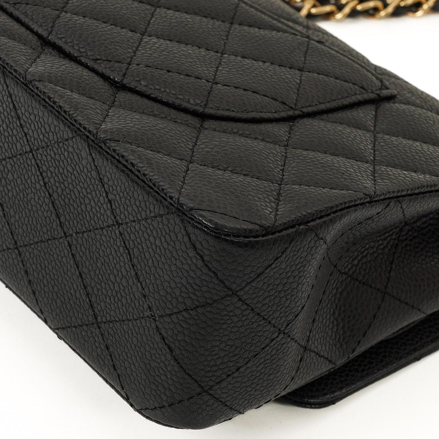 Chanel Medium Classic Double Flap Bag Black Quilted Caviar Leather With Gold-Tone Hardware, 2009-2010