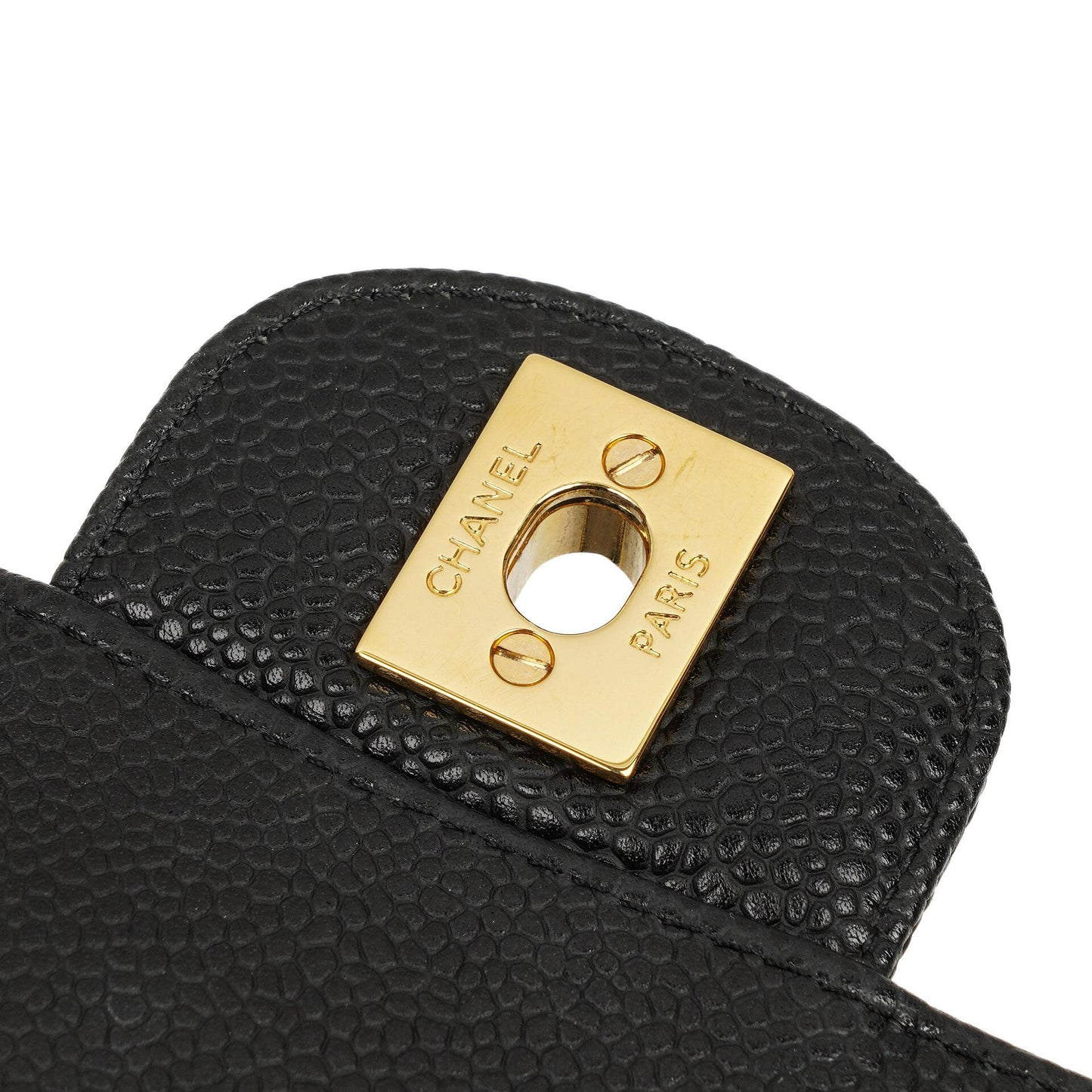 Chanel Medium Classic Double Flap Bag Black Quilted Caviar Leather With Gold-Tone Hardware, 2009-2010