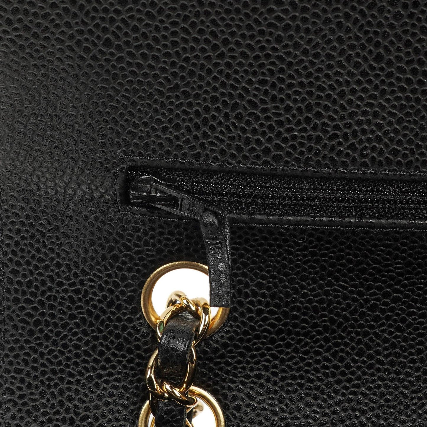Chanel Medium Classic Double Flap Bag Black Quilted Caviar Leather With Gold-Tone Hardware, 2009-2010