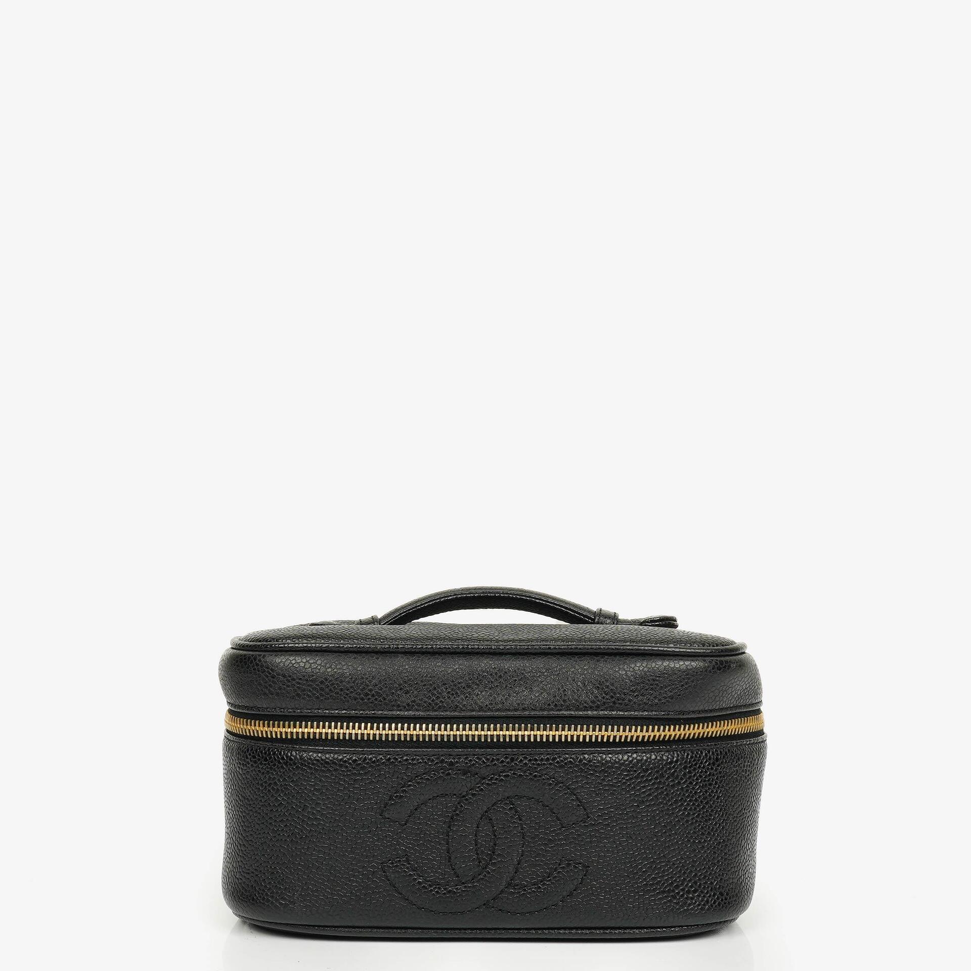 Chanel Black Caviar Leather Vanity Case