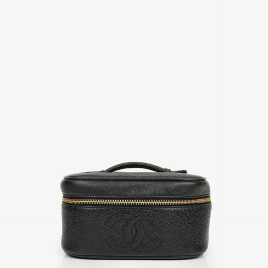 Chanel Black Caviar Leather Vanity Case