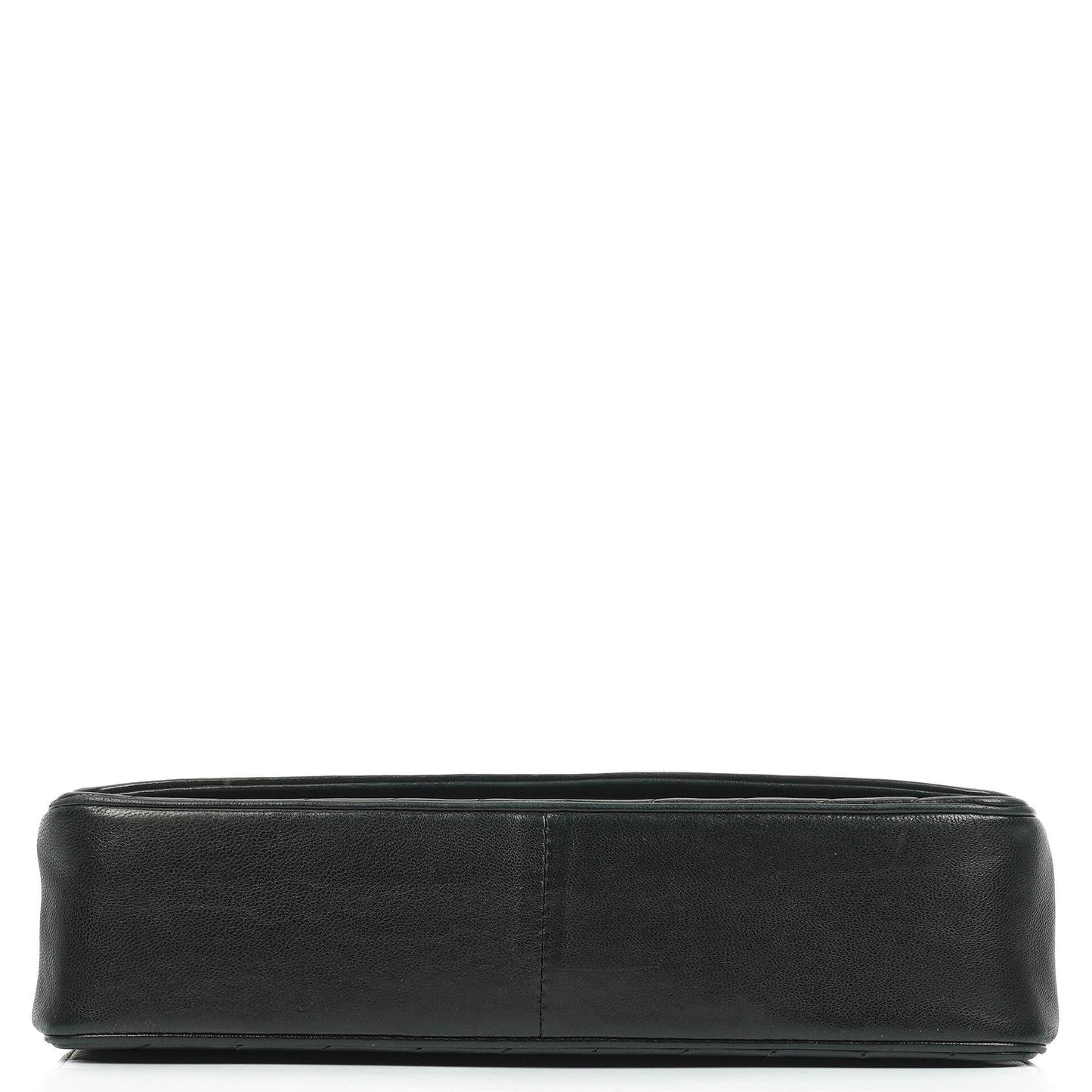 Chanel Black Diagonal Quilted Lambskin Leather Medium Classic Single Flap Bag With 24K Gold-Plated Hardware