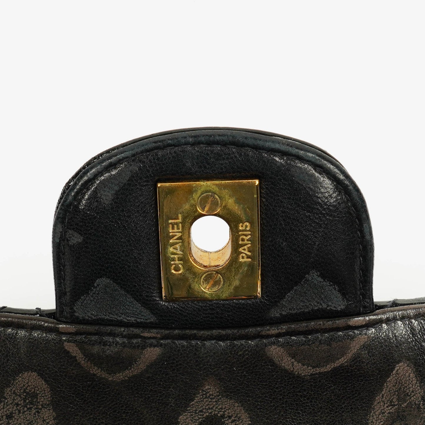 Chanel Black Double-Sided Flap Bag In Quilted Patent Leather