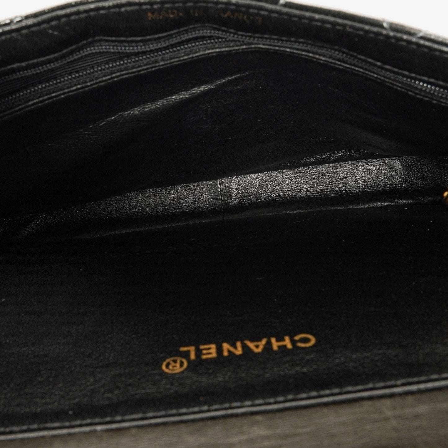 Chanel Black Double-Sided Flap Bag In Quilted Patent Leather