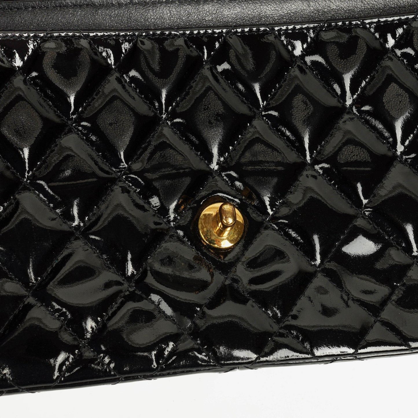 Chanel Black Double-Sided Flap Bag In Quilted Patent Leather