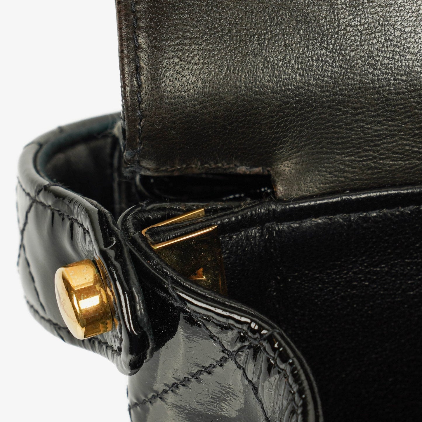 Chanel Black Double-Sided Flap Bag In Quilted Patent Leather