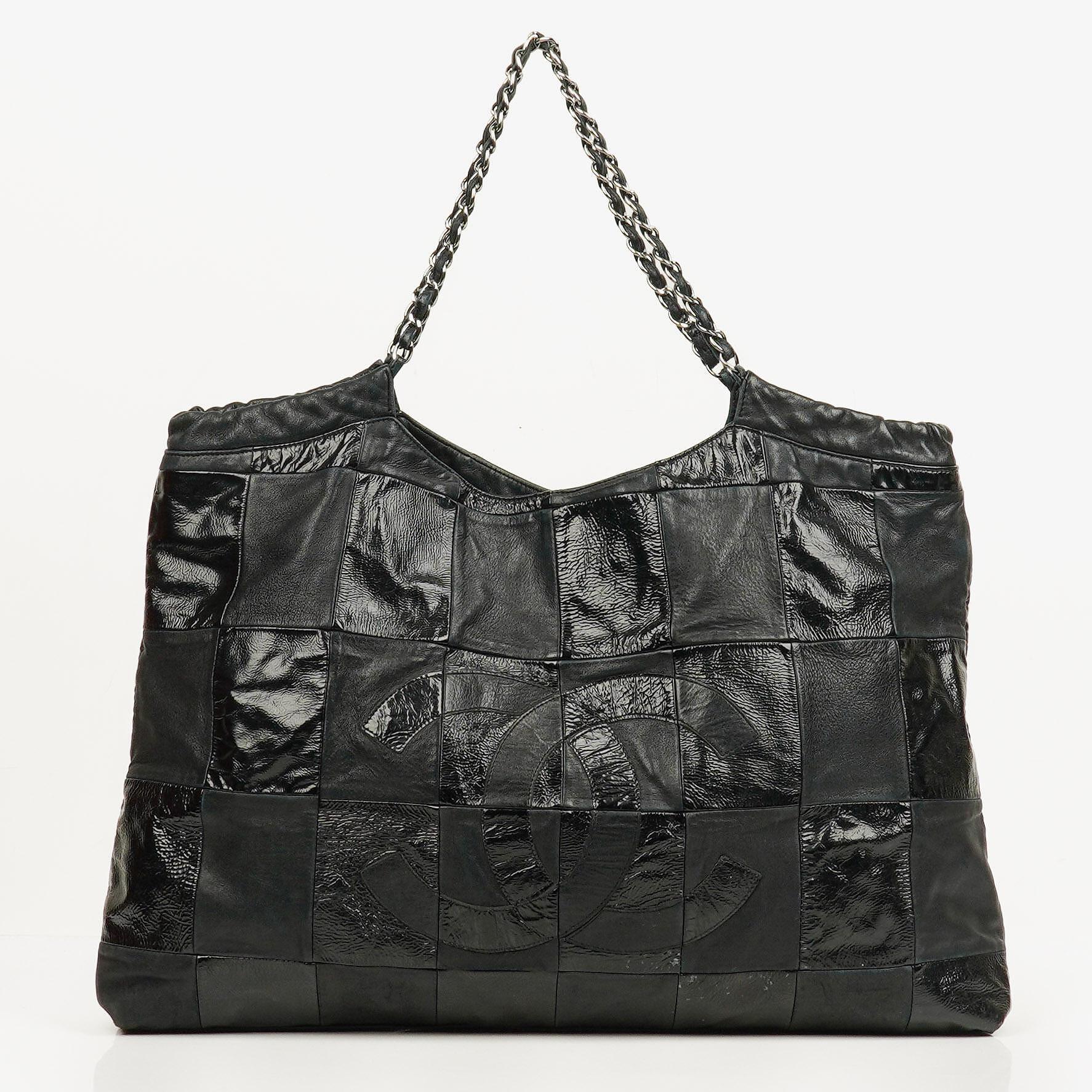 Chanel Black Leather Brooklyn Ligne Patchwork Large Cabas Tote Bag