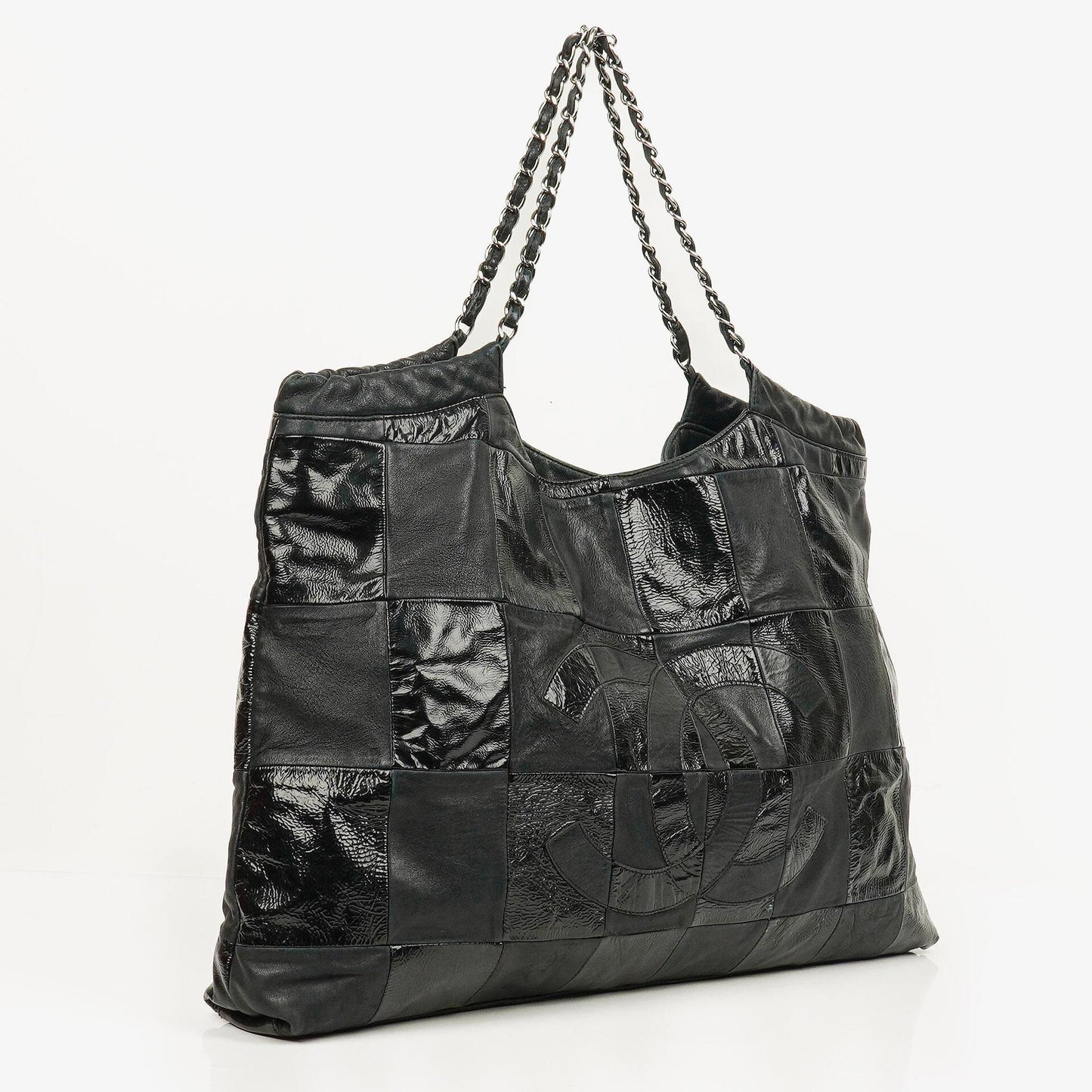 Chanel Black Leather Brooklyn Ligne Patchwork Large Cabas Tote Bag