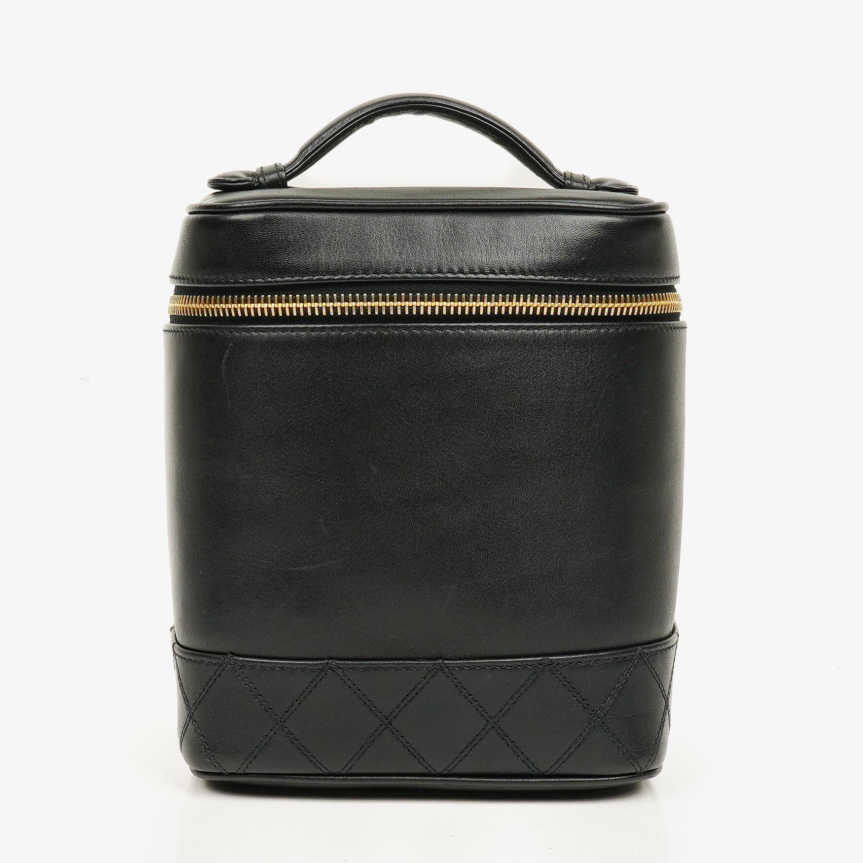Chanel Black Leather Vanity Case