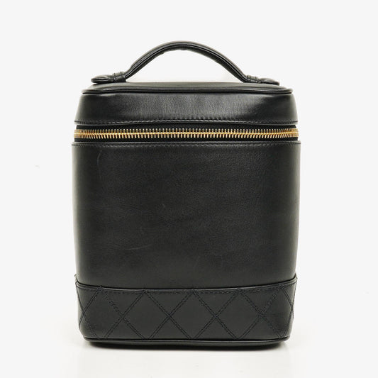 Chanel Black Leather Vanity Case