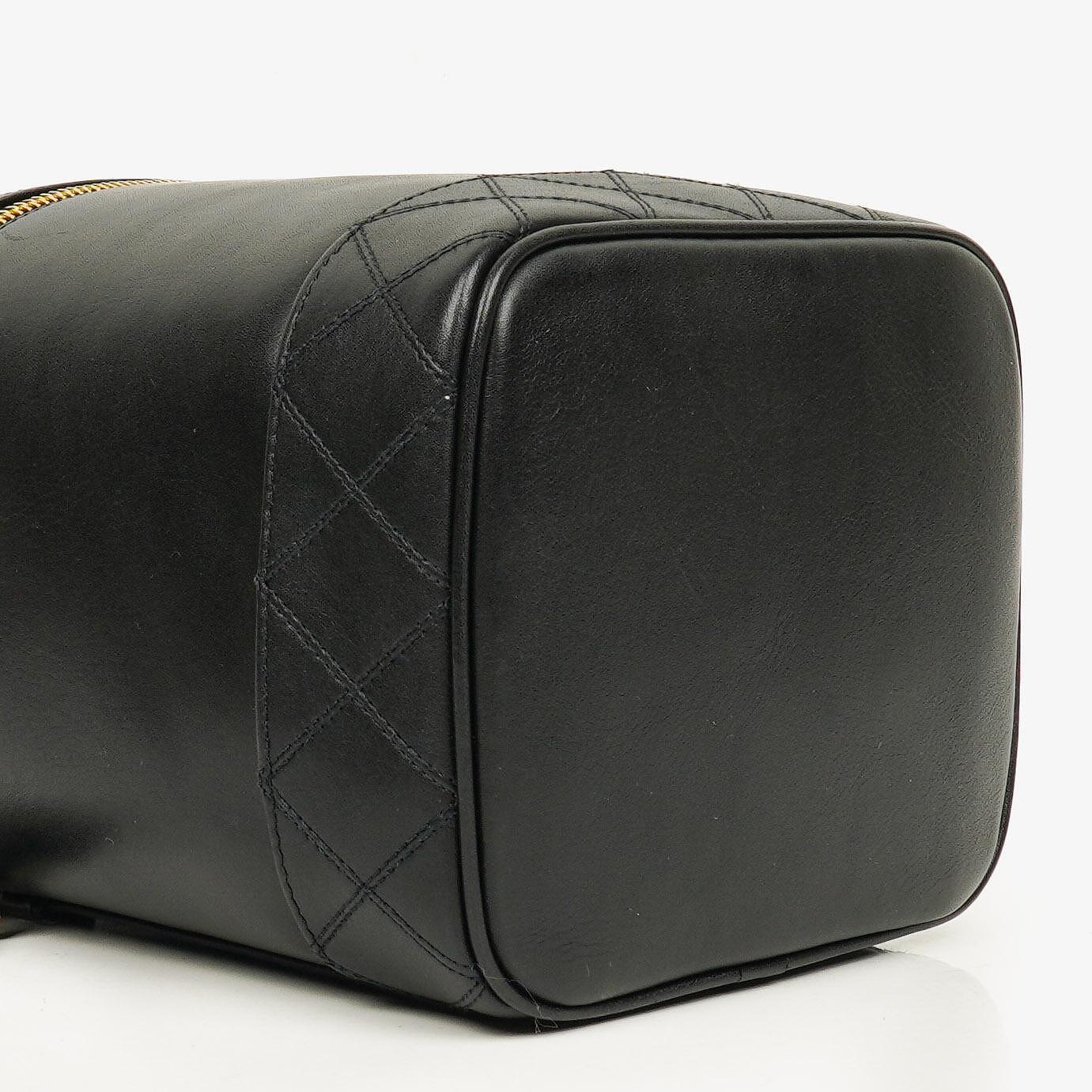 Chanel Black Leather Vanity Case