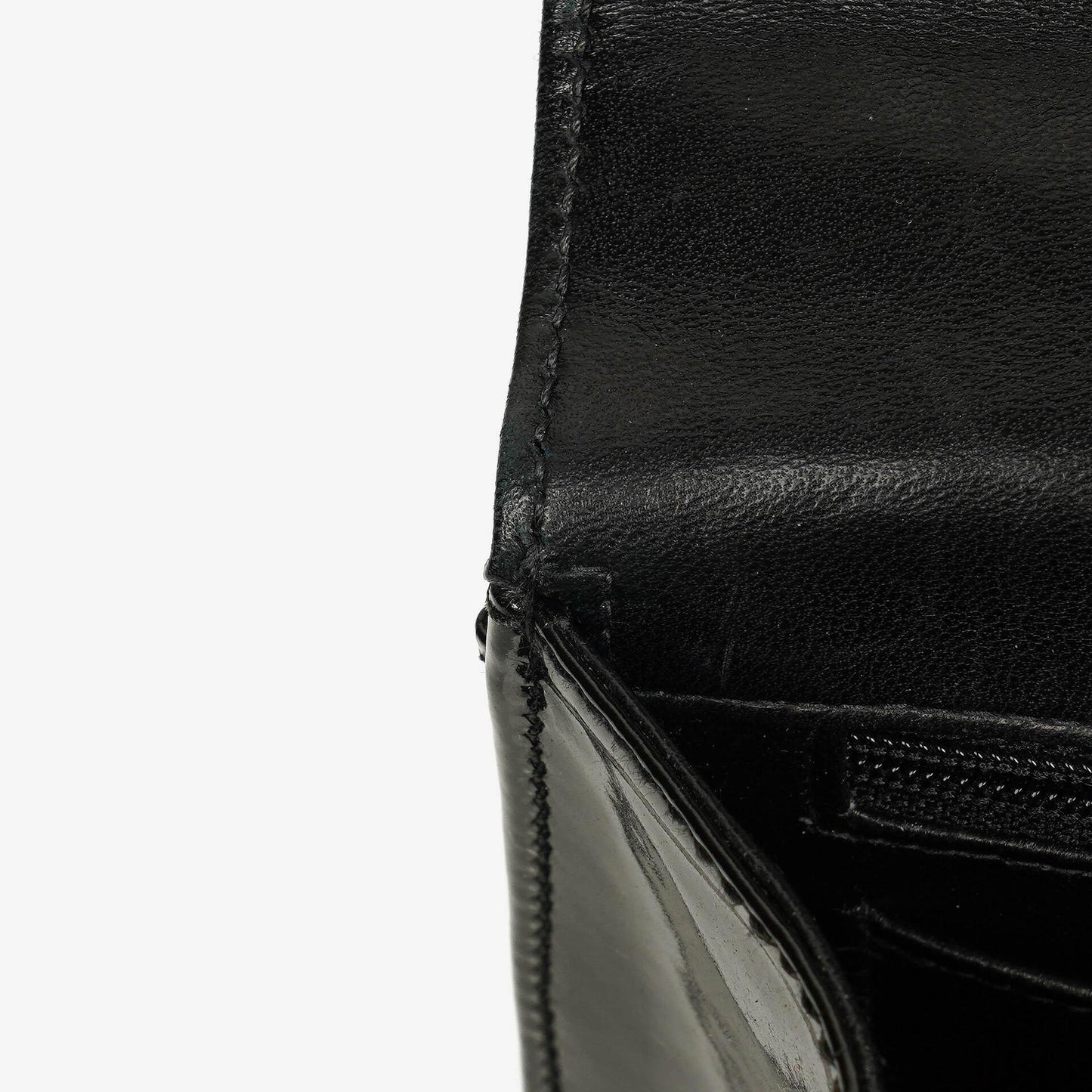 Chanel Black Quilted Patent Leather Top Handle Flap Bag With 24K Gold-Plated Hardware