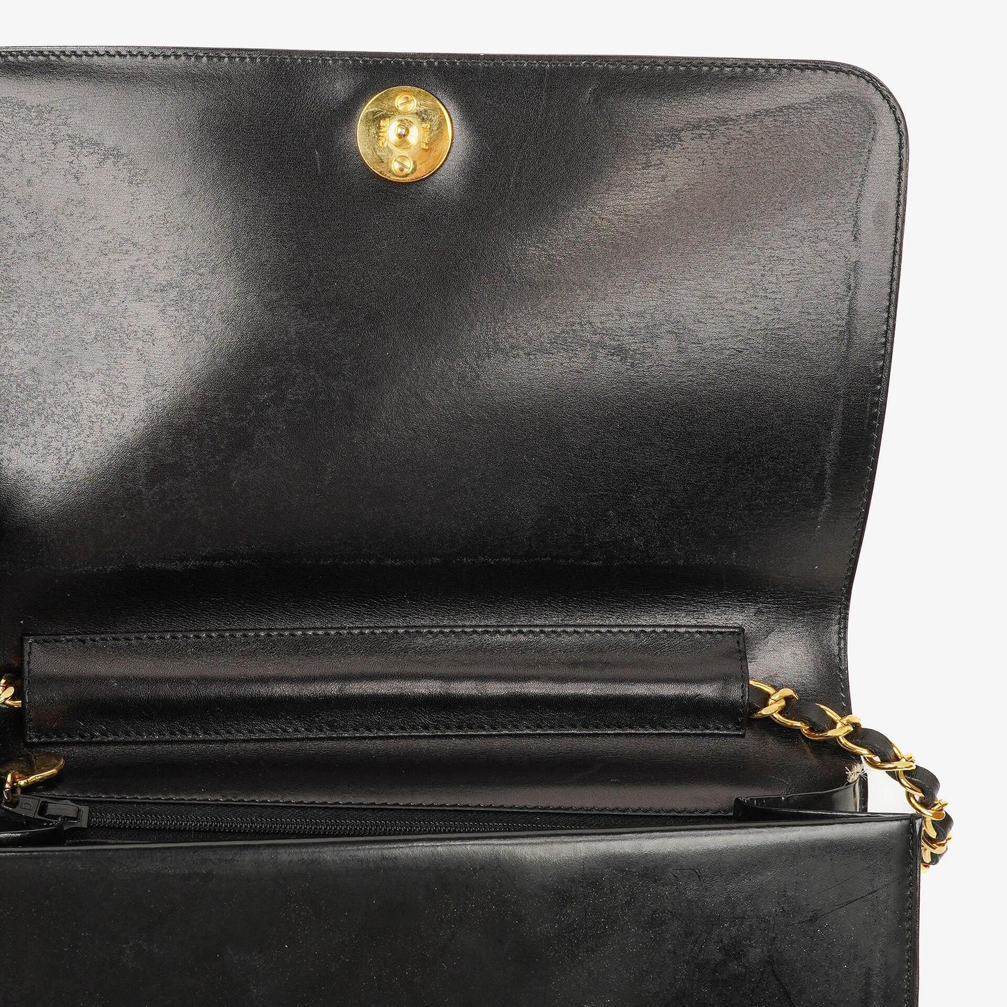 Chanel Black Patent Leather Full Flap With 24k Gold Plated Hardware