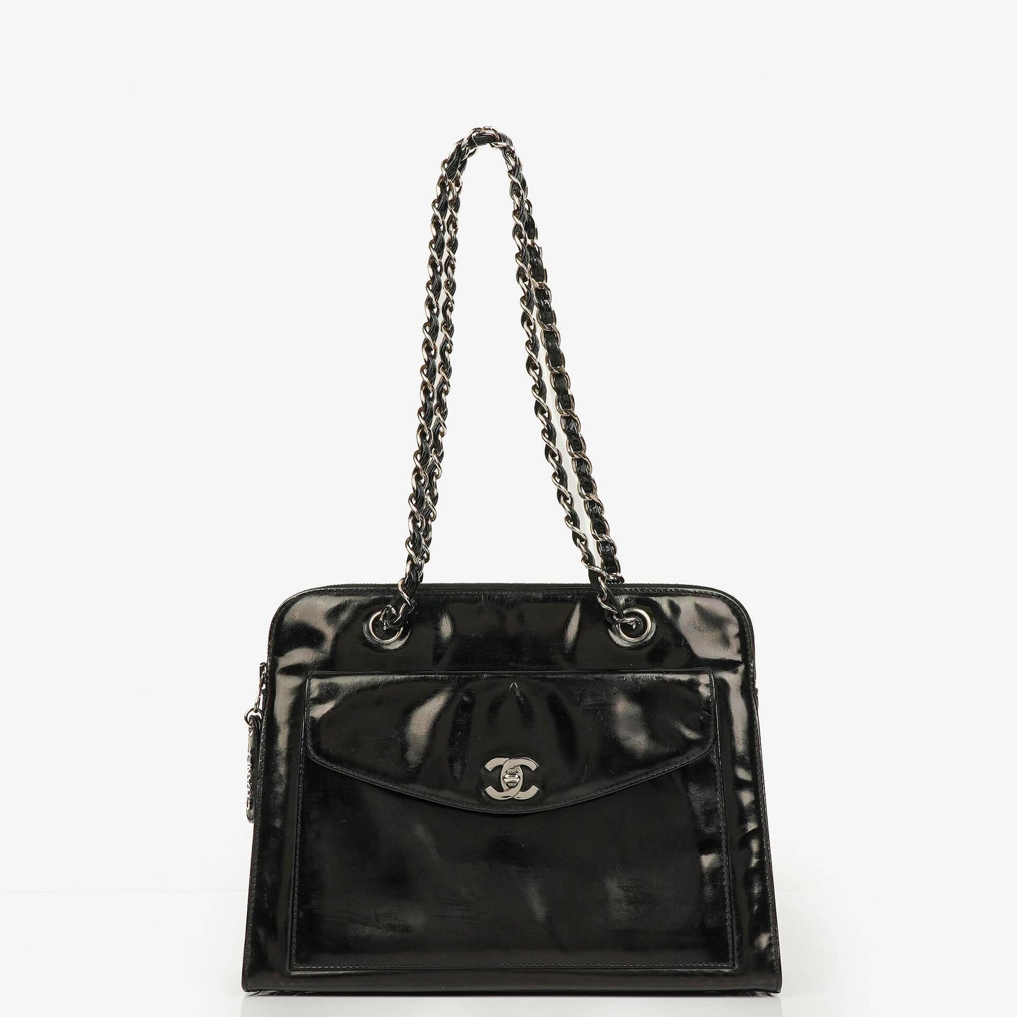 Chanel Black Patent Leather Shoulder Bag