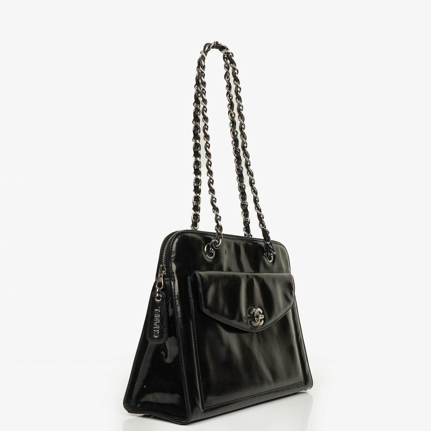Chanel Black Patent Leather Shoulder Bag