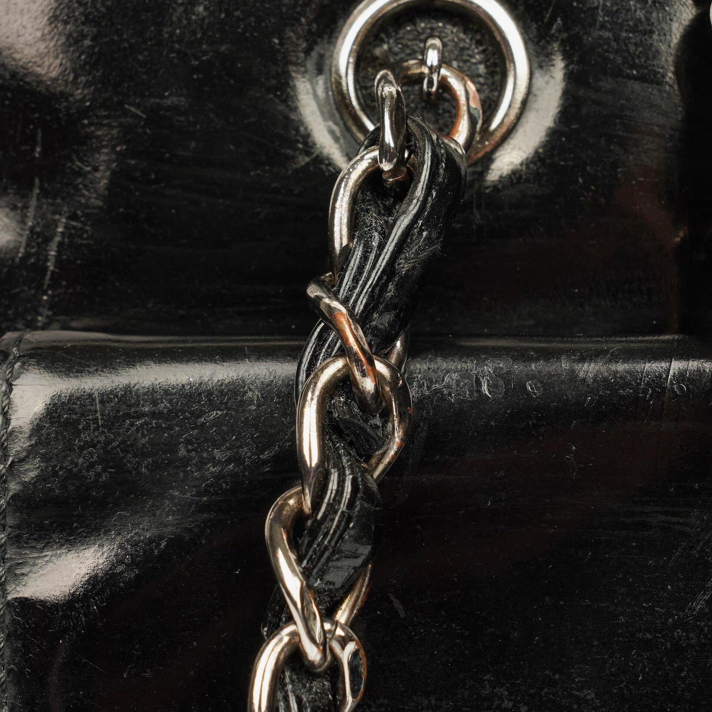 Chanel Black Patent Leather Shoulder Bag