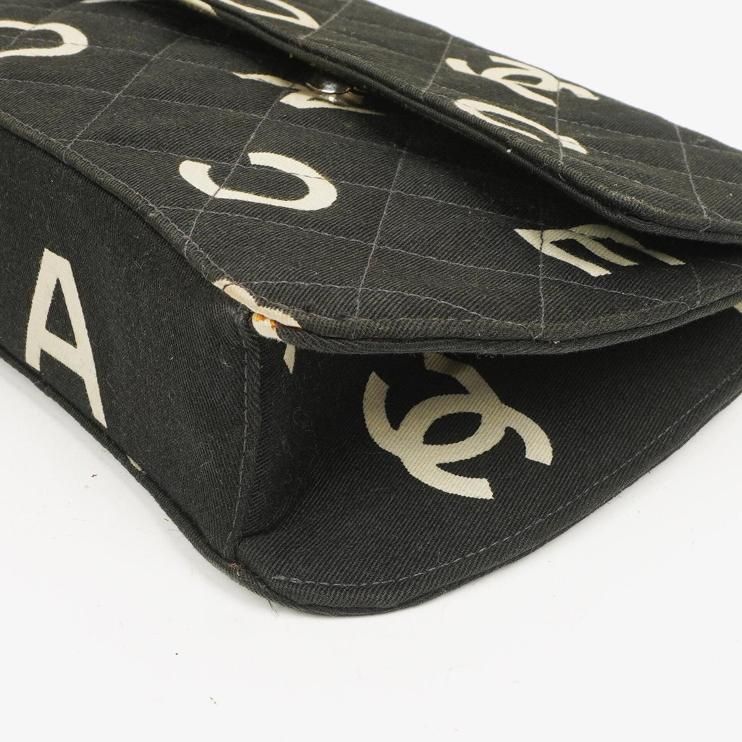 Chanel Black Quilted Canvas Coco ID Chain Bag
