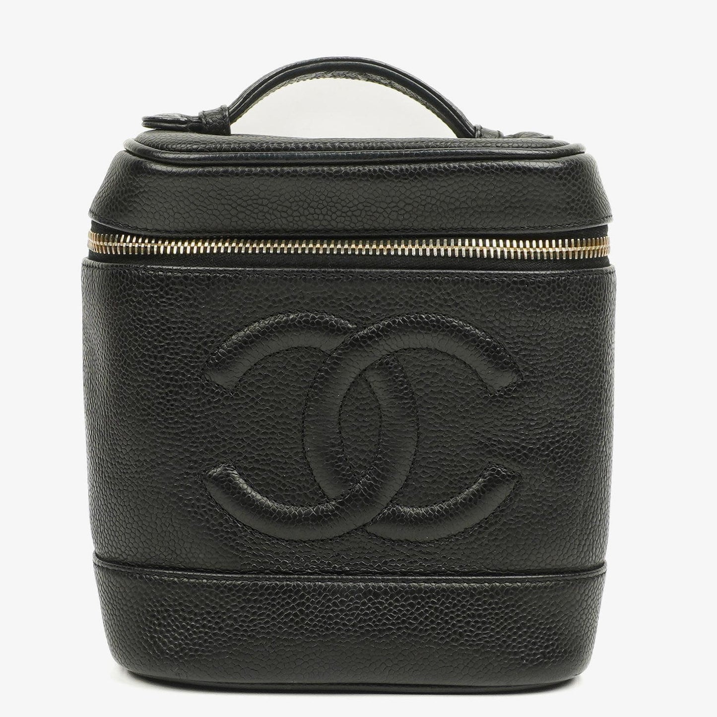 Chanel Black Quilted Caviar Leather Vanity Case