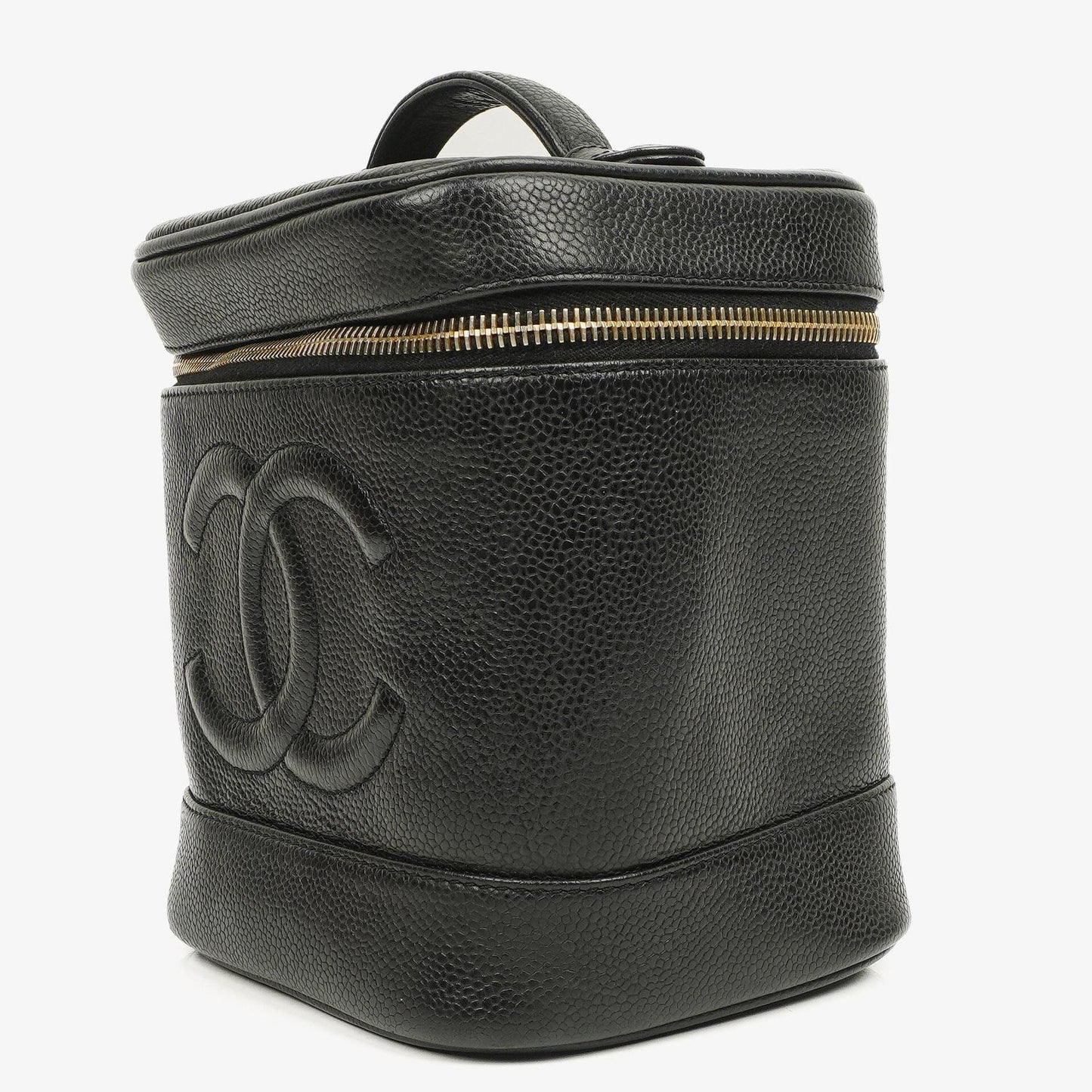Chanel Black Quilted Caviar Leather Vanity Case
