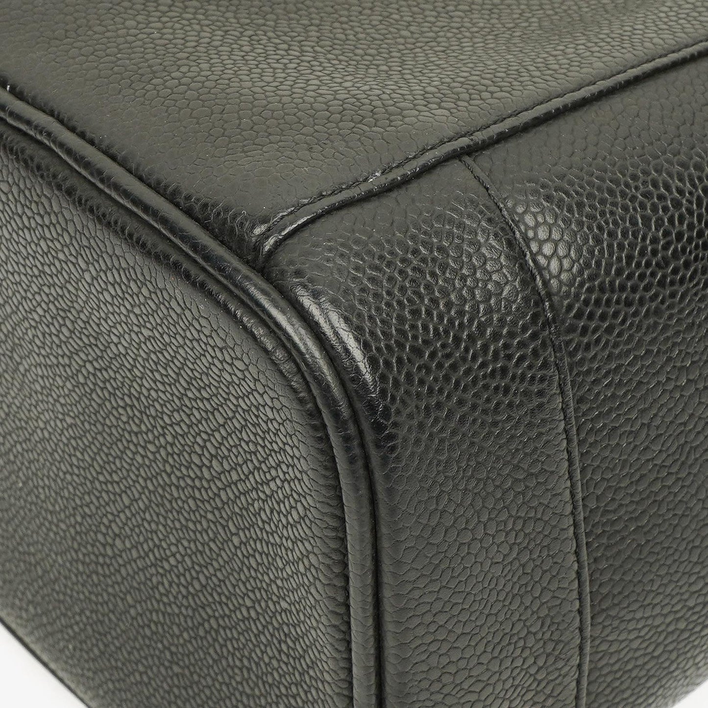 Chanel Black Quilted Caviar Leather Vanity Case