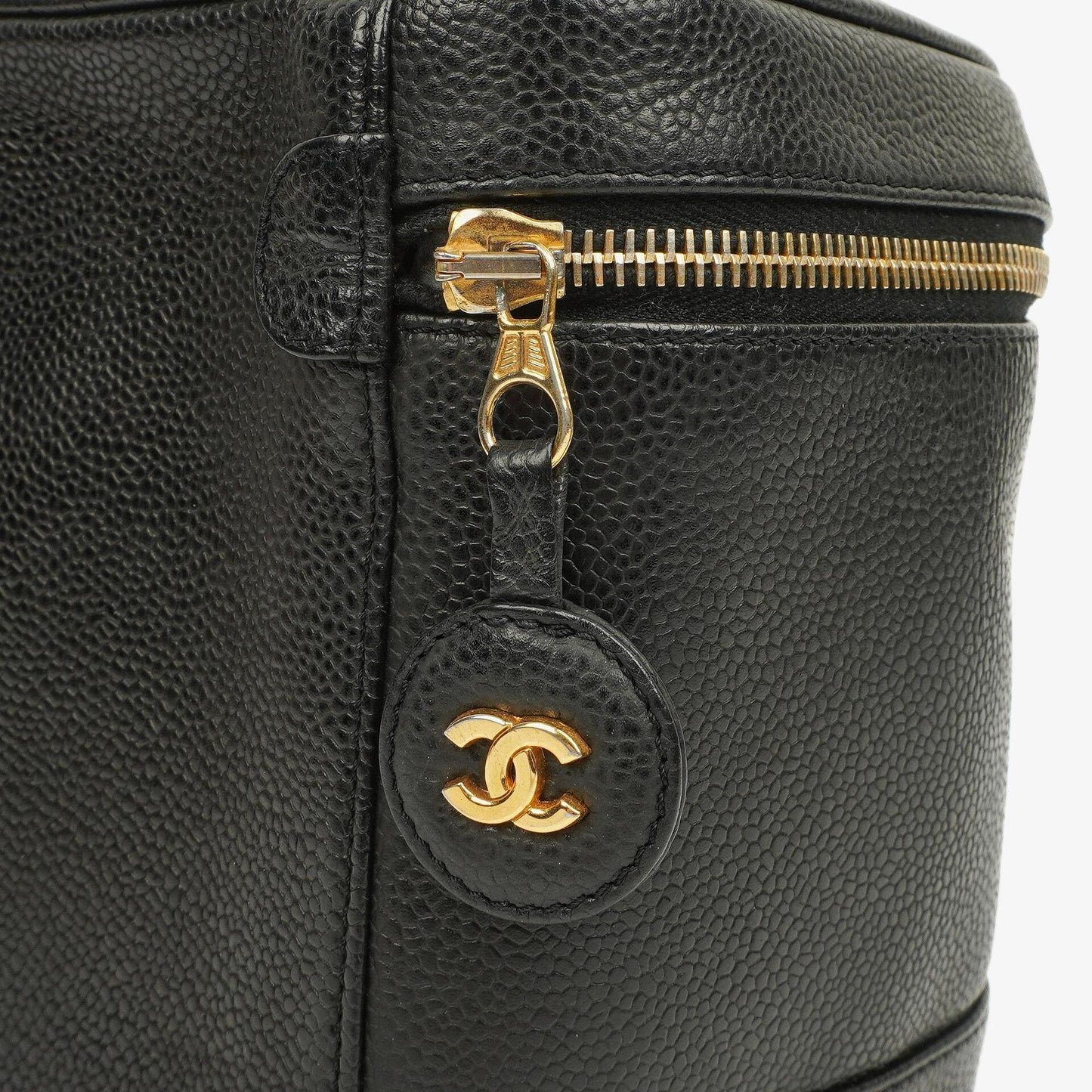 Chanel Black Quilted Caviar Leather Vanity Case