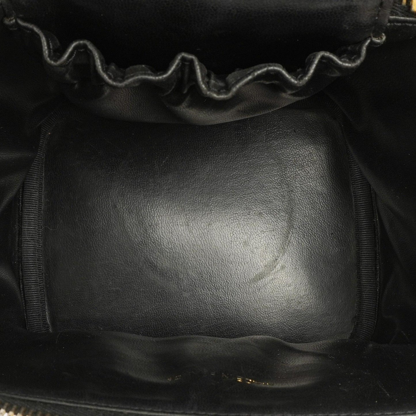 Chanel Black Quilted Caviar Leather Vanity Case