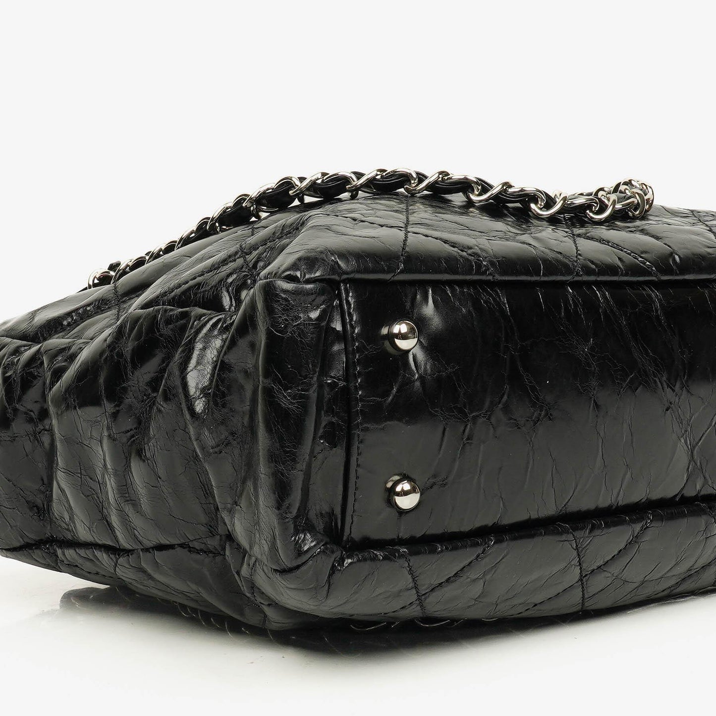 Chanel Black Quilted Glazed Calfskin Leather and Tweed Portobello Tote Bag