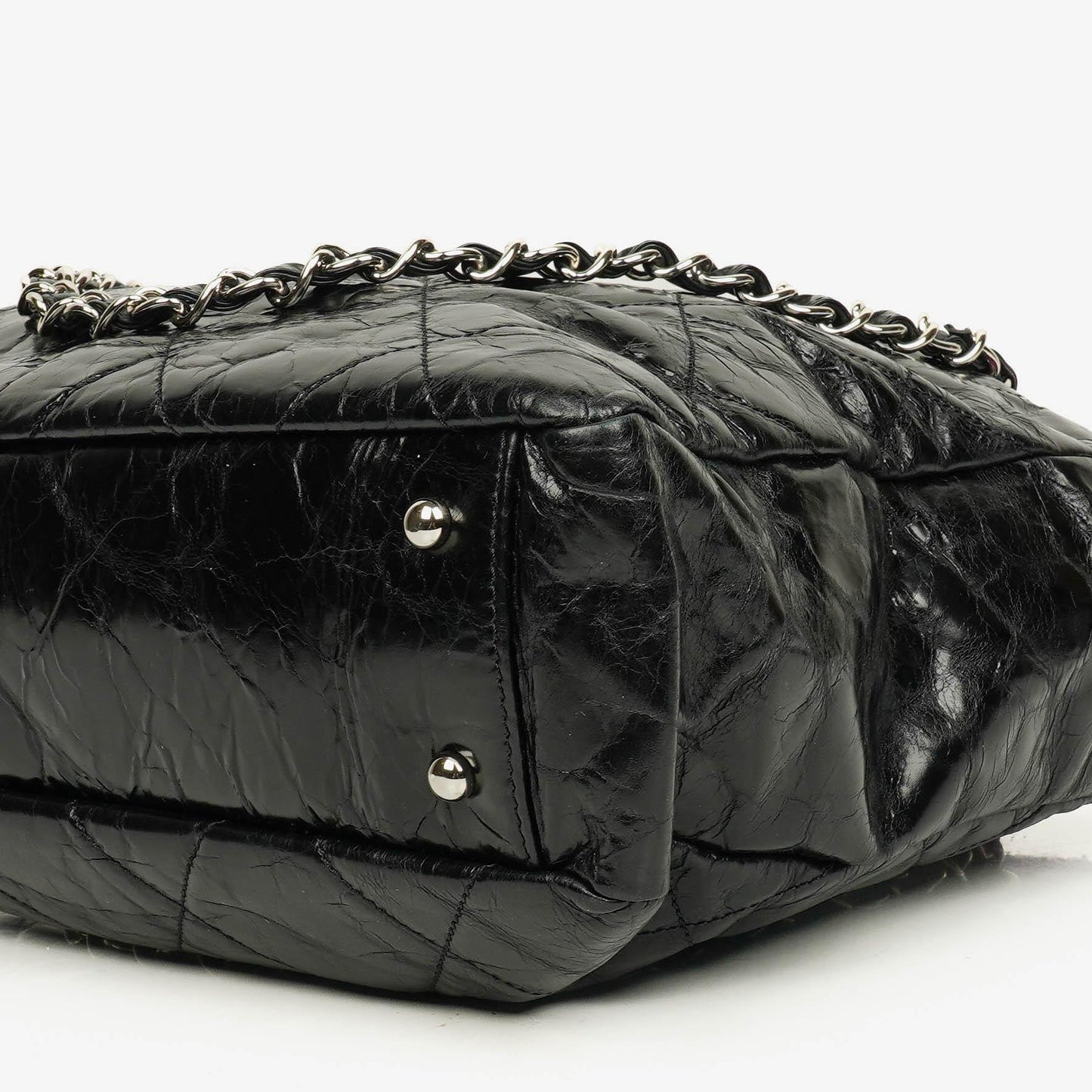 Chanel Black Quilted Glazed Calfskin Leather and Tweed Portobello Tote Bag