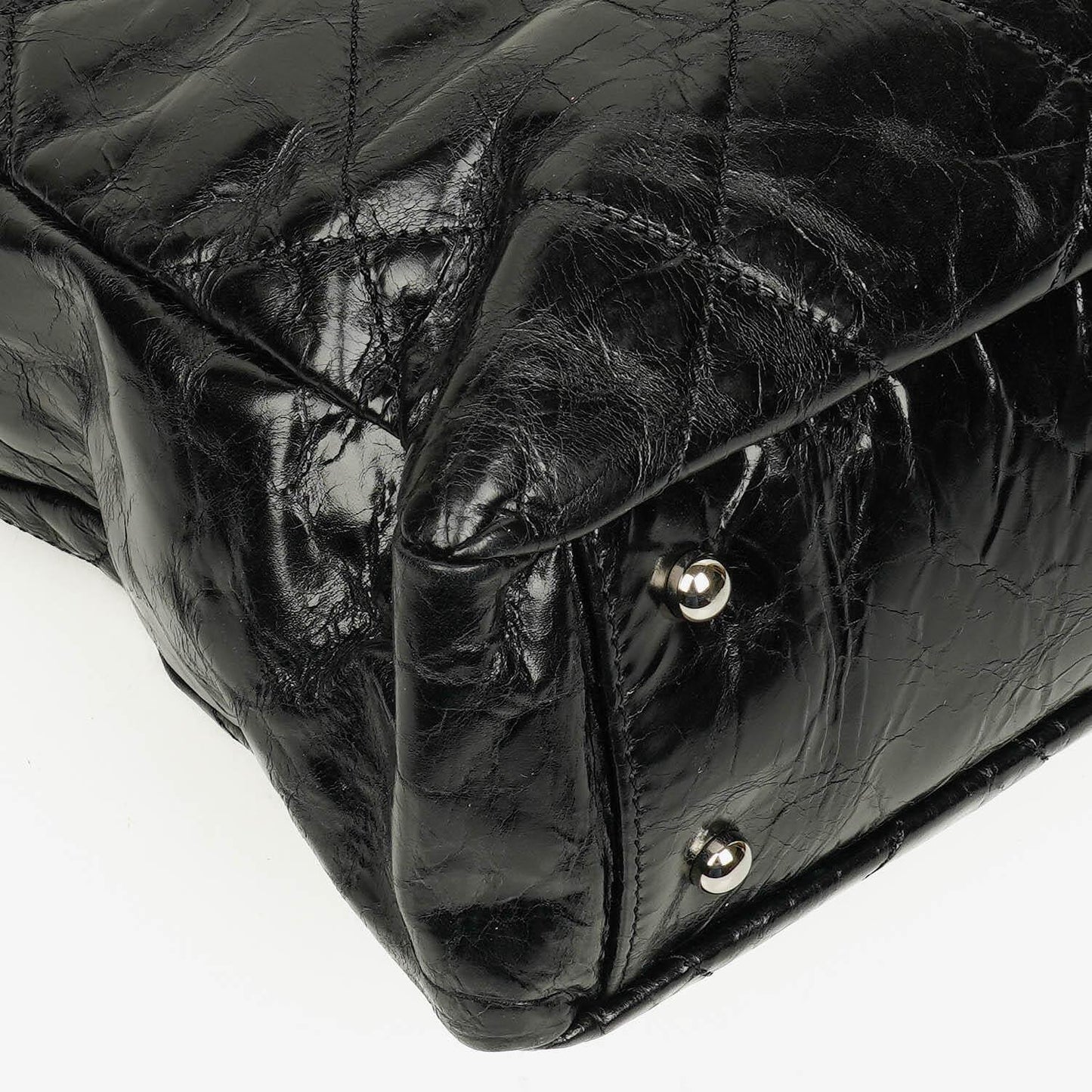 Chanel Black Quilted Glazed Calfskin Leather and Tweed Portobello Tote Bag