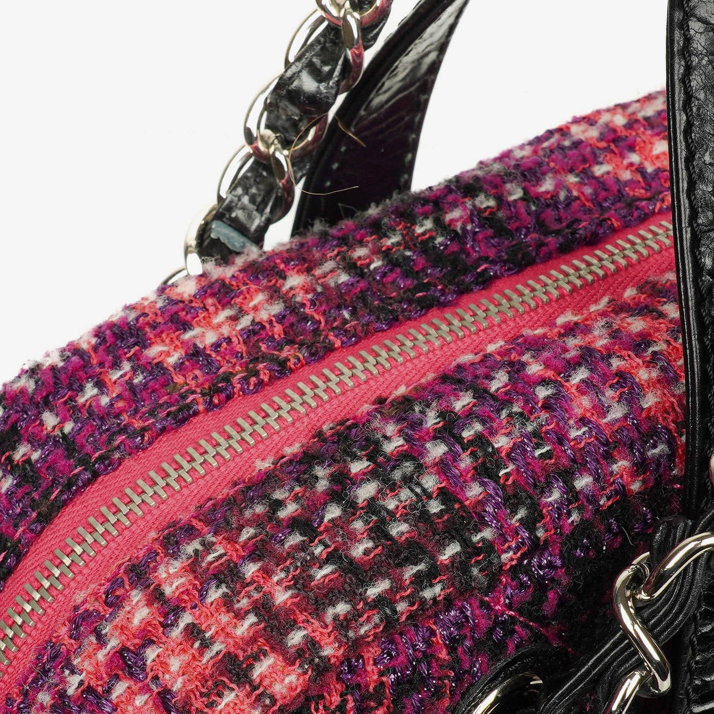 Chanel Black Quilted Glazed Calfskin Leather and Tweed Portobello Tote Bag