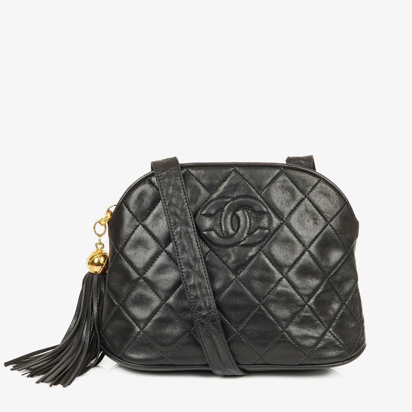 Chanel Black Quilted Lambskin Crossbody Bag