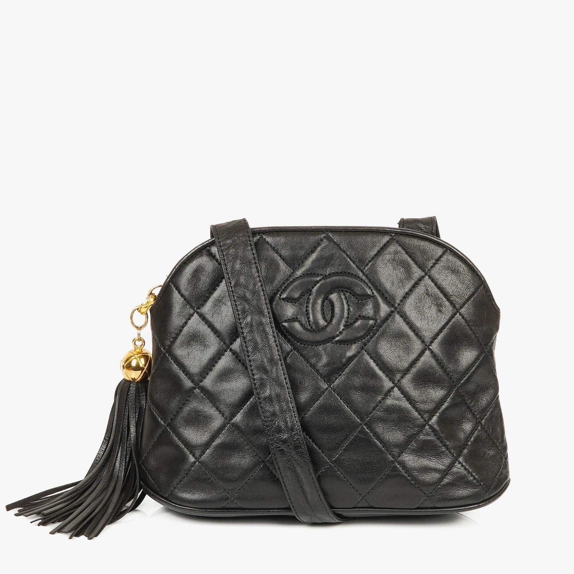Chanel Black Quilted Lambskin Crossbody Bag