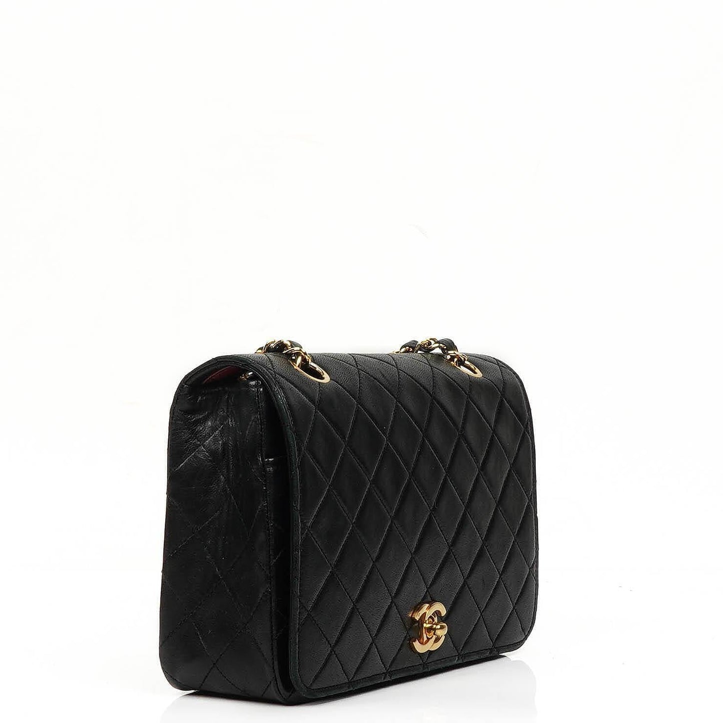 Chanel Black Quilted Lambskin Full Flap Bag With 24K Hardware