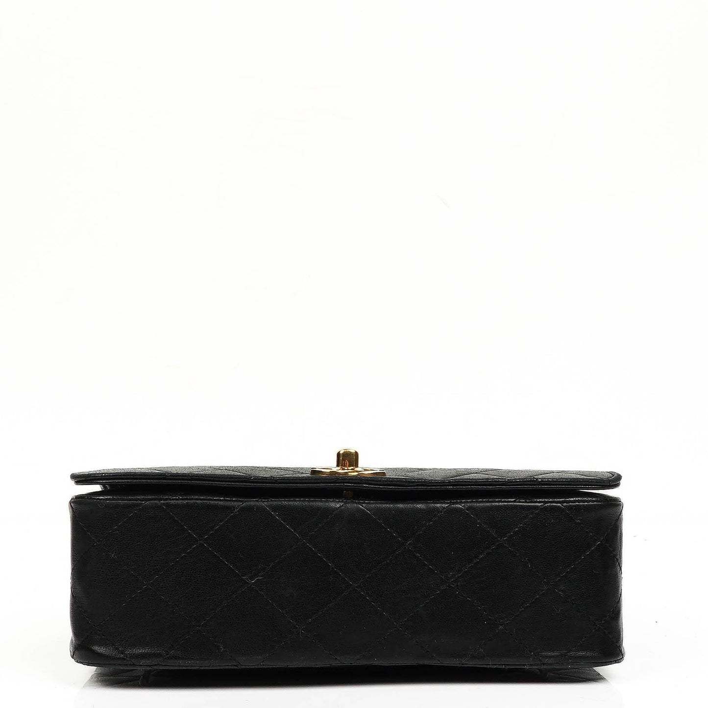 Chanel Black Quilted Lambskin Full Flap Bag With 24K Hardware