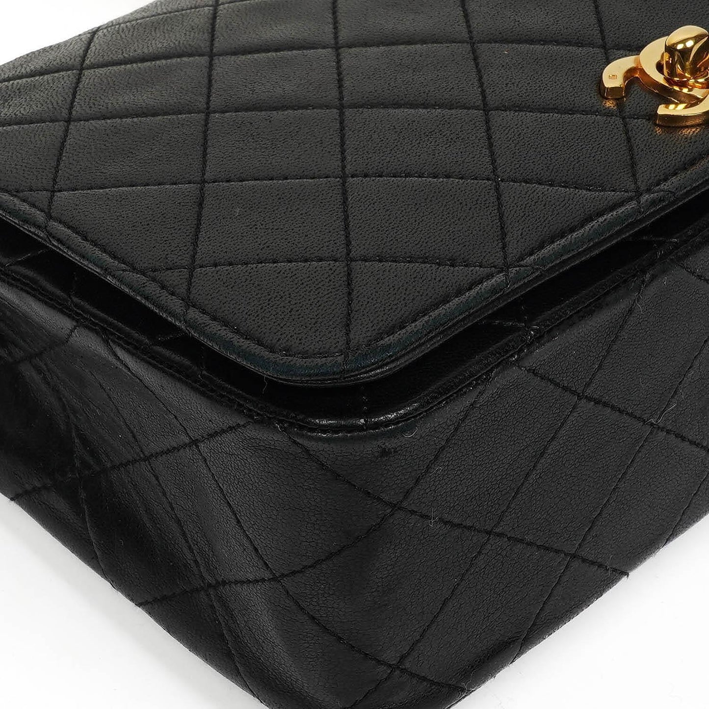 Chanel Black Quilted Lambskin Full Flap Bag With 24K Hardware