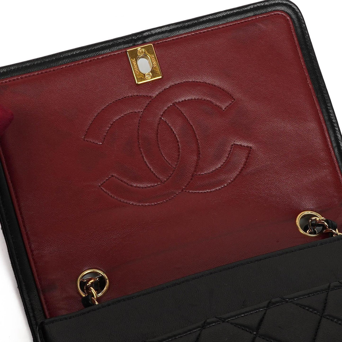 Chanel Black Quilted Lambskin Full Flap Bag With 24K Hardware