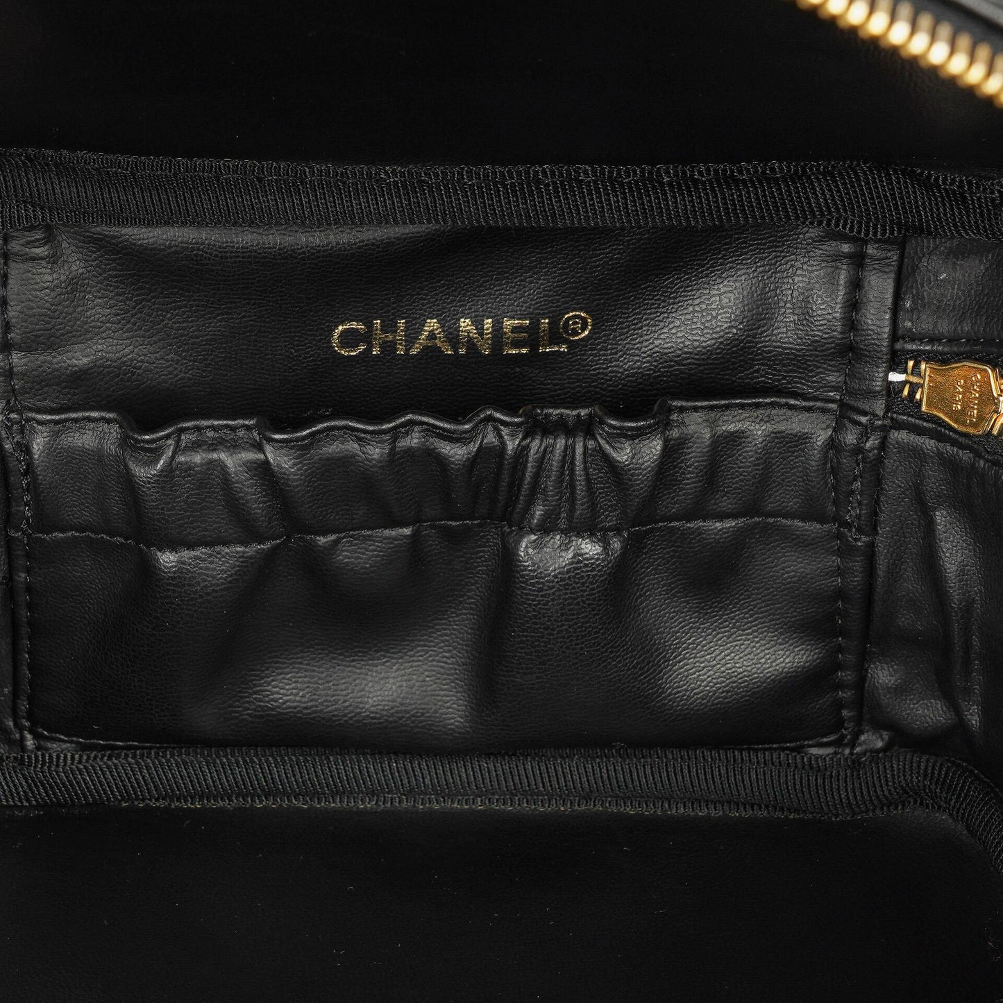 Chanel Black Quilted Lambskin Timeless Cosmetic Case
