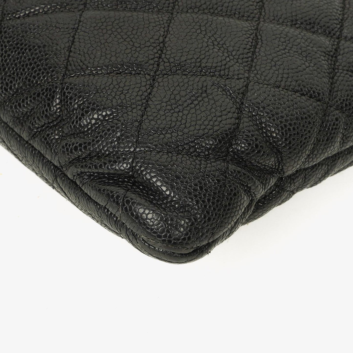 Chanel Black Quilted Leather Caviar Boy Medium Clutch