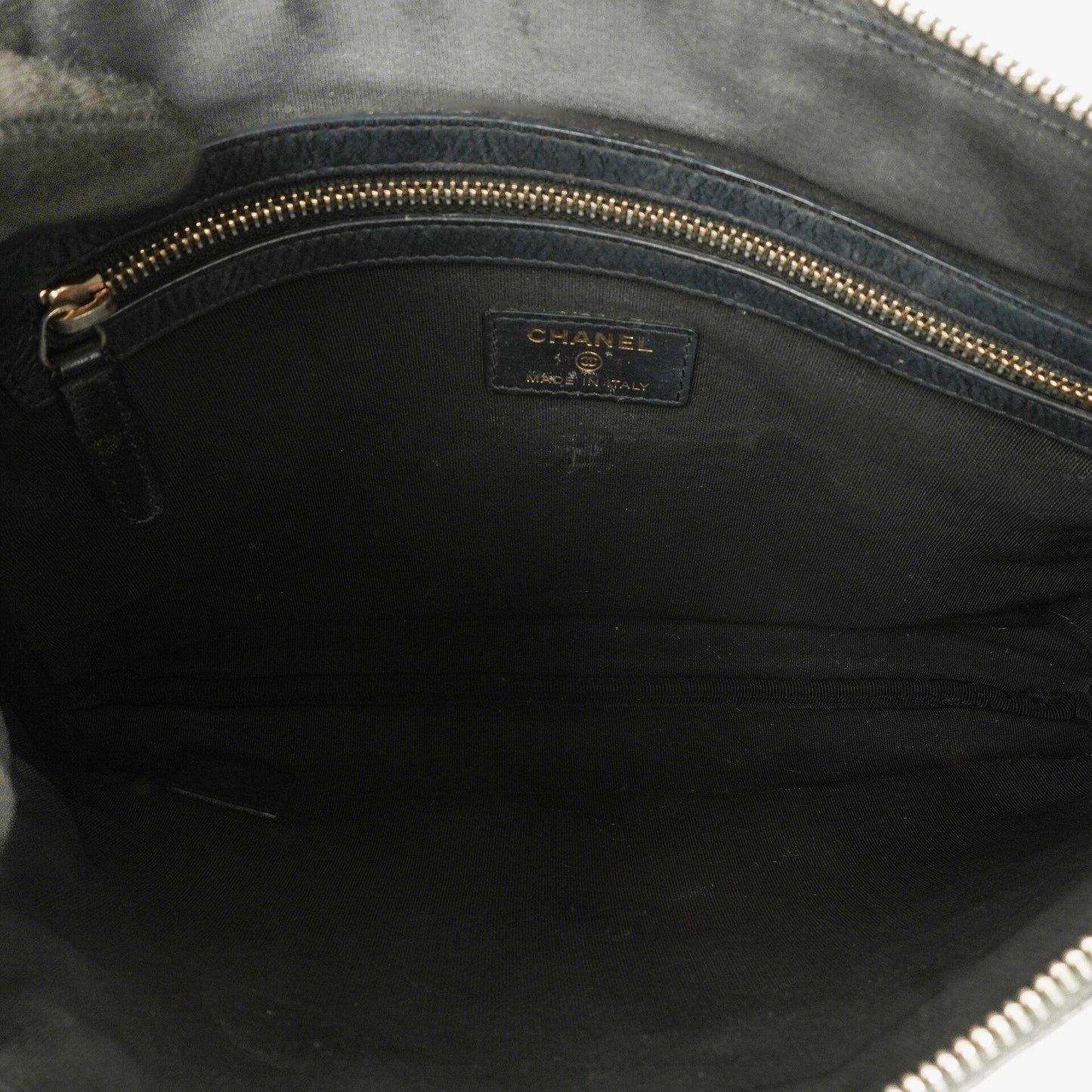 Chanel Black Quilted Leather Caviar Boy Medium Clutch