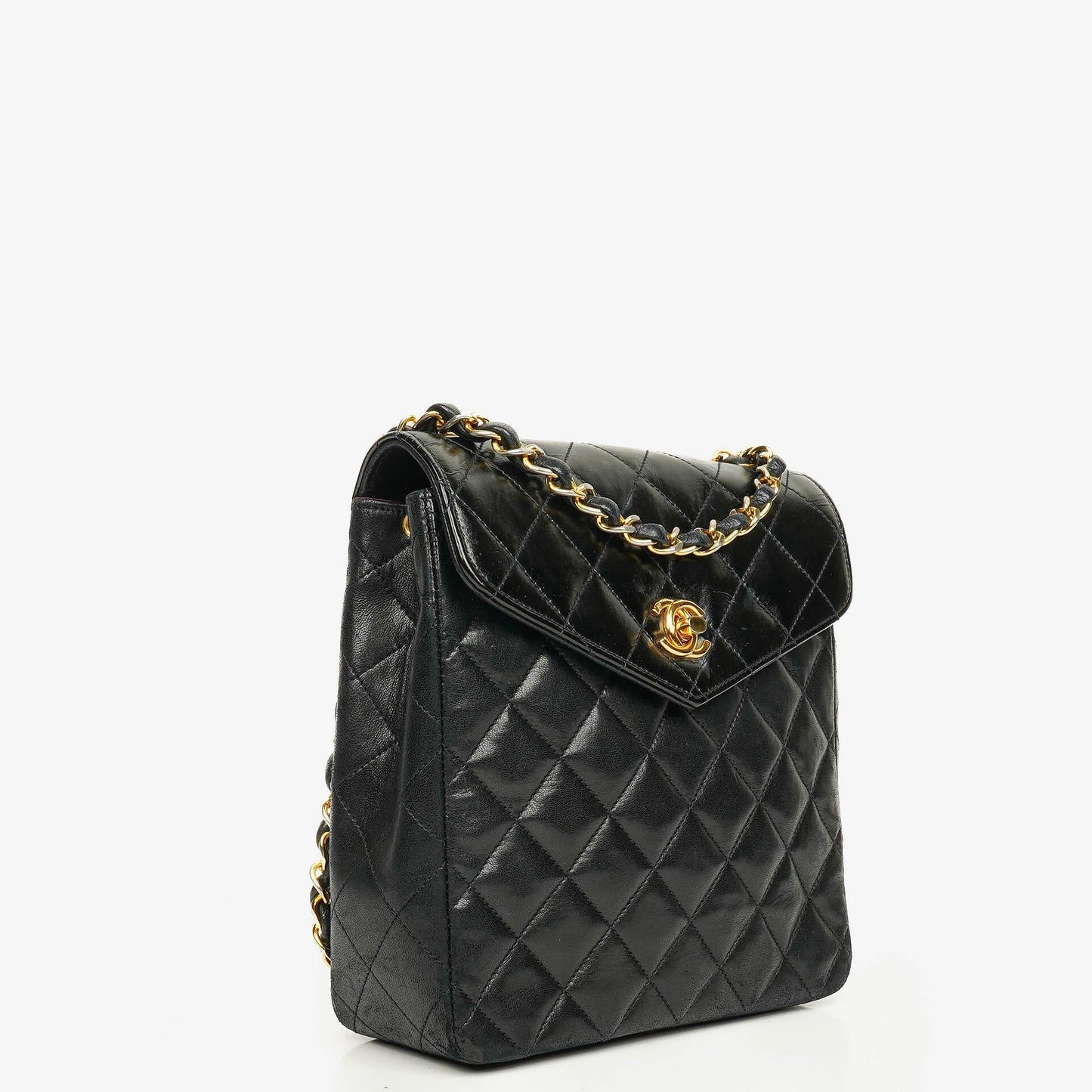 Chanel Black Quilted Leather Square Single Flap Bag